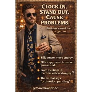 Bugle Boy Co. Mens Tie, Blue Floral 100% Silk, Business Casual Necktie